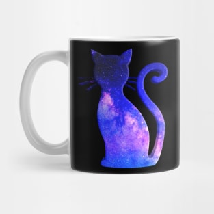 Purple Cosmic Stars Space Cat Mug